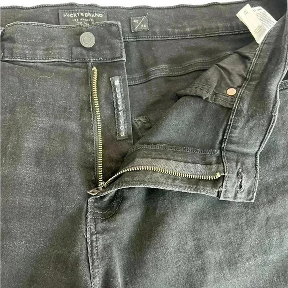 Lucky Brand Men’s 410 Athletic Straight Fit Straight Leg Jeans Black Size 40X34 - Picture 6 of 7